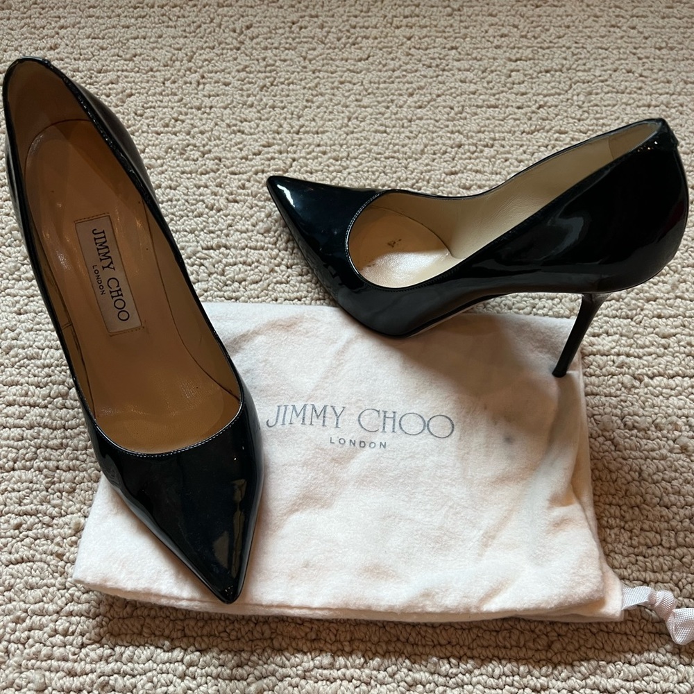 Jimmy Choo Anouk Patent Leather Black 37.5